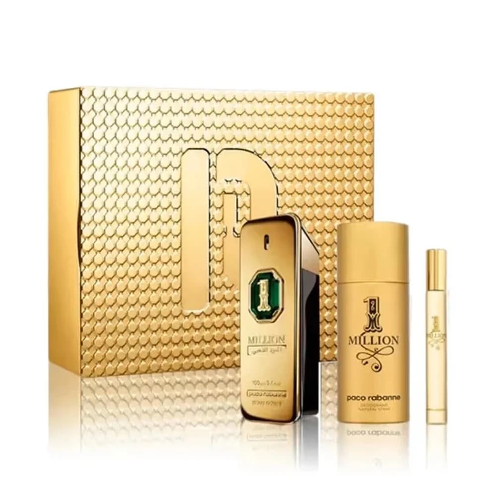 باكو رابان مجموعة عطر ون مليون العود الذهبي للرجال - برفيوم انتنس - 3 قطع